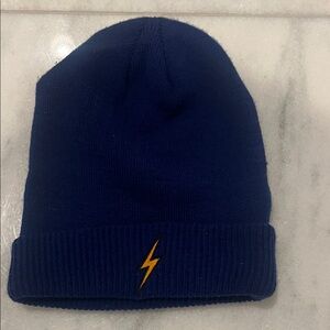 Blue Beanie with Lightning Bolt